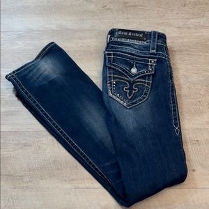 Rock Revival Jen Back Flap Pocket Bootcut Jeans Size 28